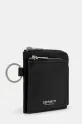 Carhartt WIP portofel de piele Double Vegas Zip Wallet I033802.0M4XX negru SS25