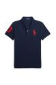 Pamučna polo majica Polo Ralph Lauren natpis mornarsko plava 323708861113