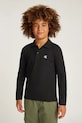 Calvin Klein Jeans polo dziecięce 0 z elastanem czarny IB0IB02421.PPYA