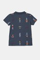 Памучна тениска с яка Guess N5RP02.KBV51.PPYA тъмносин SS25