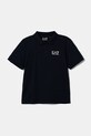 Детское хлопковое поло EA7 Emporio Armani хлопок тёмно-синий 7B000022.AF10378