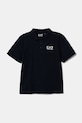 EA7 Emporio Armani polo bawełniane dziecięce nadruk granatowy 7B000022.AF10378