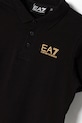 Băieți EA7 Emporio Armani tricouri polo din bumbac pentru copii 7B000022.AF10378 negru