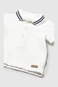 Băieți Mayoral Newborn tricouri polo din bumbac pentru bebeluși 190.1L.Newborn.PPYH alb