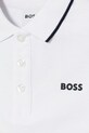 Хлопковое поло для младенцев BOSS J05P13 белый SS25