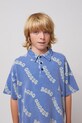 Dětská bavlněná polokošile Bobo Choses Wavy 125AC018 modrá