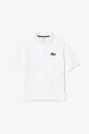 Dětská bavlněná polokošile Lacoste PJ2482 bílá SS25