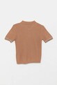 Дитяче поло з домішкою льону United Colors of Benetton 104NH3001.P.Seasonal коричневий SS25