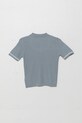 Дитяче поло з домішкою льону United Colors of Benetton 104NH3001.P.Seasonal блакитний SS25