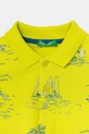 Băieți United Colors of Benetton tricouri polo din bumbac pentru copii 36Y4G300Y.P.Seasonal verde