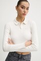 Tričko s dlhým rukávom Tommy Jeans béžová DW0DW19369