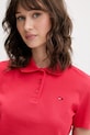 Tommy Jeans polo damskie bawełniane z elastanem czerwony DW0DW20160