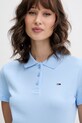 Tommy Jeans polo damskie bawełniane z elastanem niebieski DW0DW20160