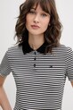 Tommy Jeans polo damskie bawełniane z elastanem czarny DW0DW20160