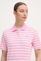 Tommy Hilfiger polo damskie z bawełną różowy WW0WW43224