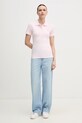 Тениска с яка Tommy Hilfiger WW0WW43225 розов SS25