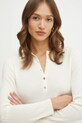 Шерстяной свитер Luisa Spagnoli бежевый 100026