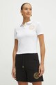 Βαμβακερό μπλουζάκι πόλο Versace Jeans Couture λευκό 78HAGT00.CJ01T