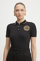Versace Jeans Couture polo bawełniane regular czarny 78HAGT00.CJ01T