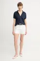 Tommy Hilfiger tricou polo WW0WW44512 bleumarin SS25