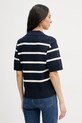 Odjeća Tommy Hilfiger Pletena polo majica ženska od pamuka WW0WW45400 mornarsko plava
