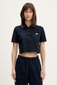 Tommy Jeans polo damskie bawełniane z elastanem granatowy DW0DW21363