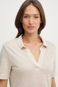 Lanena polo majica United Colors of Benetton bež 37UJD300Y