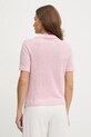 Oblačila Lanena polo majica United Colors of Benetton 37UJD300Y roza