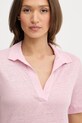 Lanena polo majica United Colors of Benetton roza 37UJD300Y