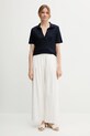 Льняне поло United Colors of Benetton 37UJD300Y темно-синій SS25