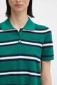 Sporty & Rich polo z dodatkiem jedwabiu Serif Logo Silk Pique Cropped Polo zielony TO076621300GR50