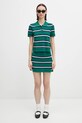 Sporty & Rich polo z dodatkiem jedwabiu Serif Logo Silk Pique Cropped Polo TO076621300GR50 zielony