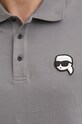 Pamučna polo majica Karl Lagerfeld 551224.745710 siva
