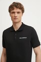 Bavlněné polo tričko Karl Lagerfeld černá 551225.745094