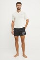 Βαμβακερό μπλουζάκι πόλο Karl Lagerfeld A1M46068 μπεζ SS25