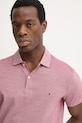 Bavlněné polo tričko Tommy Hilfiger burgundské MW0MW37525