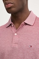 Bavlněné polo tričko Tommy Hilfiger MW0MW37525 burgundské