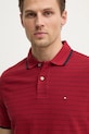 Bavlnené polo tričko Tommy Hilfiger burgundské MW0MW37527
