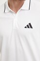 Βαμβακερό μπλουζάκι πόλο adidas Essentials JE6383 λευκό