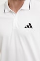 Βαμβακερό μπλουζάκι πόλο adidas Essentials JE6383 λευκό