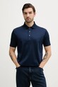 Bavlněné polo tričko Paul&Shark hladký námořnická modř 25411239