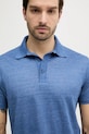 Paul&Shark polo lniane niebieski 25411243