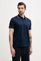 Bavlněné polo tričko Paul&Shark hladký námořnická modř 25411282