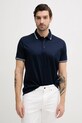 Bavlněné polo tričko Paul&Shark hladký námořnická modř 25411288