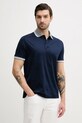 Bavlněné polo tričko Paul&Shark hladký námořnická modř 25411310