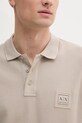 Памучна тениска с яка Armani Exchange бежов XM000356.AF12758