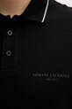 Памучна тениска с яка Armani Exchange XM000489.AF13026 черен