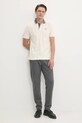 Hackett London polo HM563381 beżowy SS25