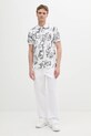 Bavlnené polo tričko Versace Jeans Couture 78GAG6S0.JS460 biela SS25