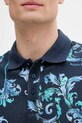 Bavlnené polo tričko Versace Jeans Couture 78GAG6S0.JS460 tmavomodrá